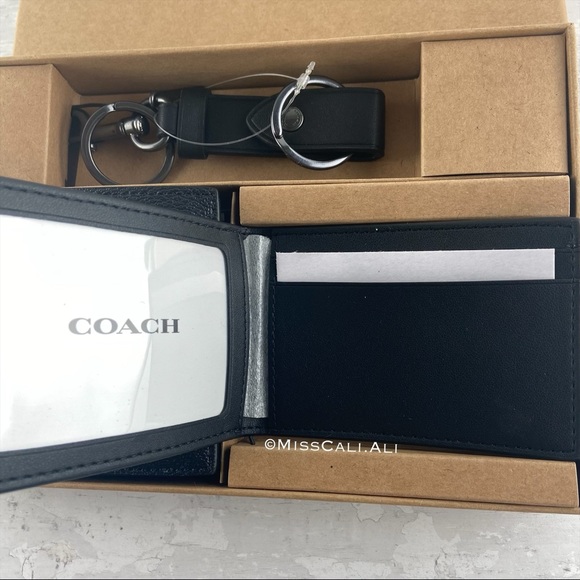 NWT COACH 3-in-1 Men’s Boxed Set Wallet Card Case Set - Plaid - Picture 6 of 16